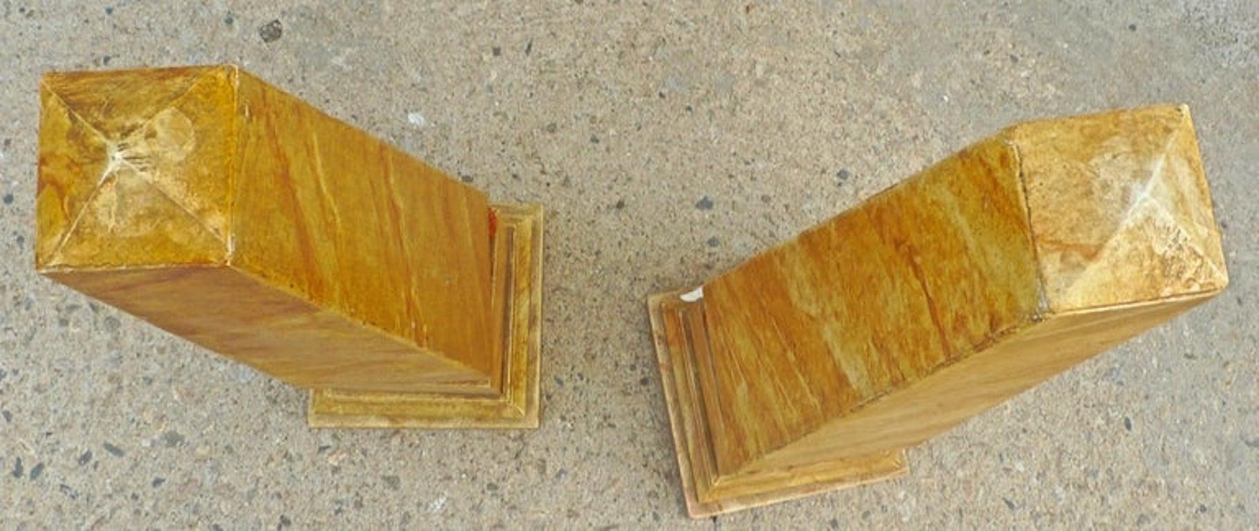 Pair of French 1970s Painted Wood Obelisks For Sale 2