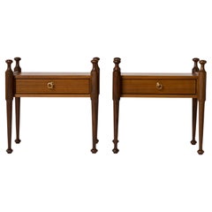 Pair of French 1970s Teak Veneer Scandinavian Style Night Stands by Gautier