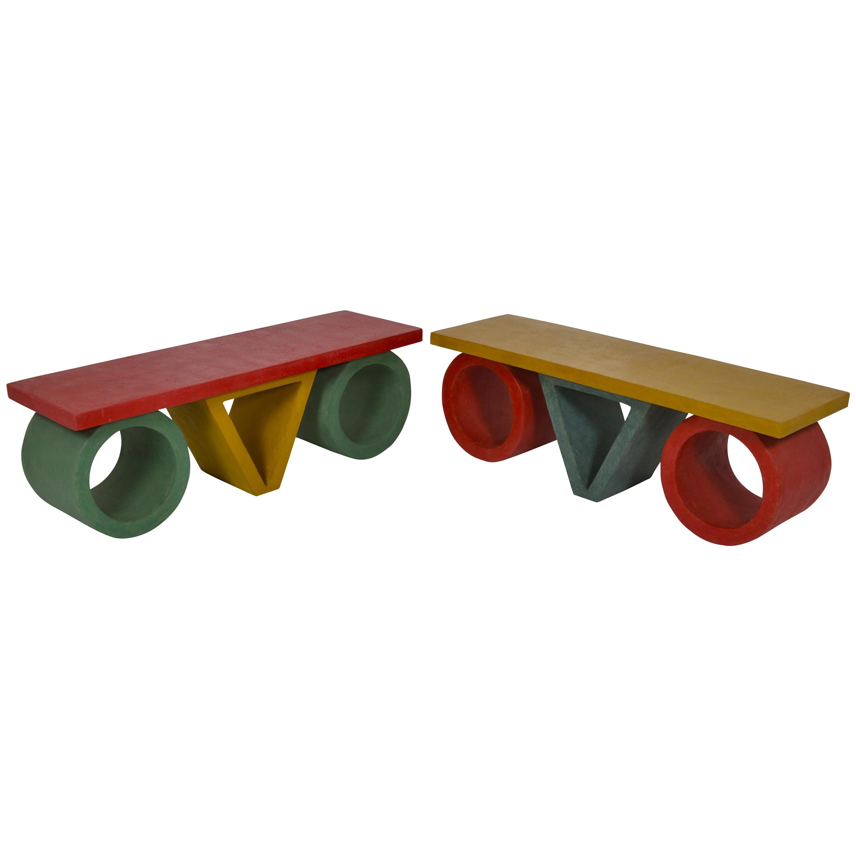 Pair of French 1980s Resin Coffee Tables For Sale