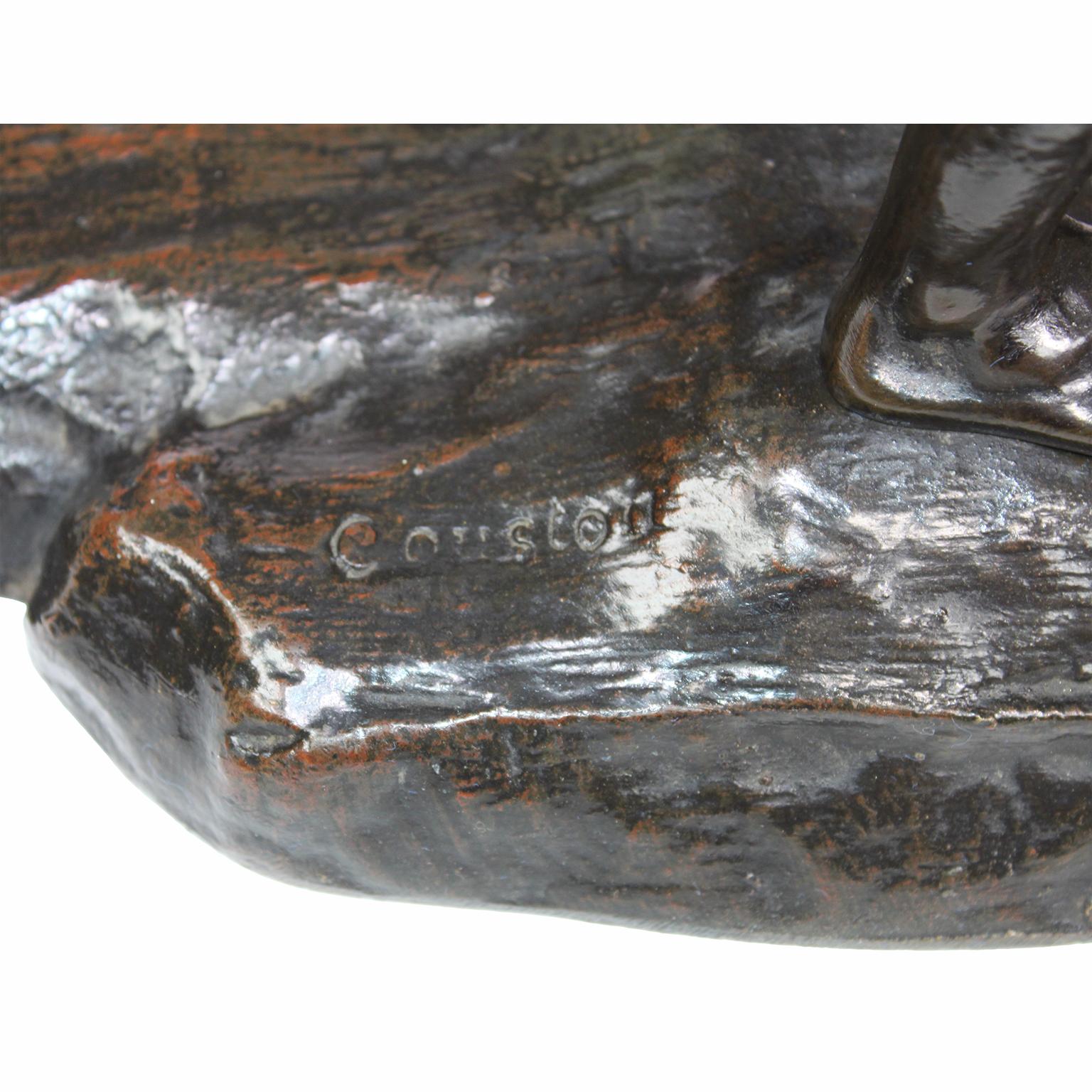 Pareja de esculturas francesas de bronce patinado de los siglos XIX/XX 