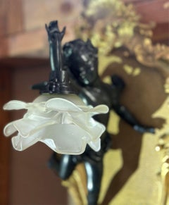 Pair of French 19th C Gilt Bronze Cherub Sconces in the Manner of Francois Linke