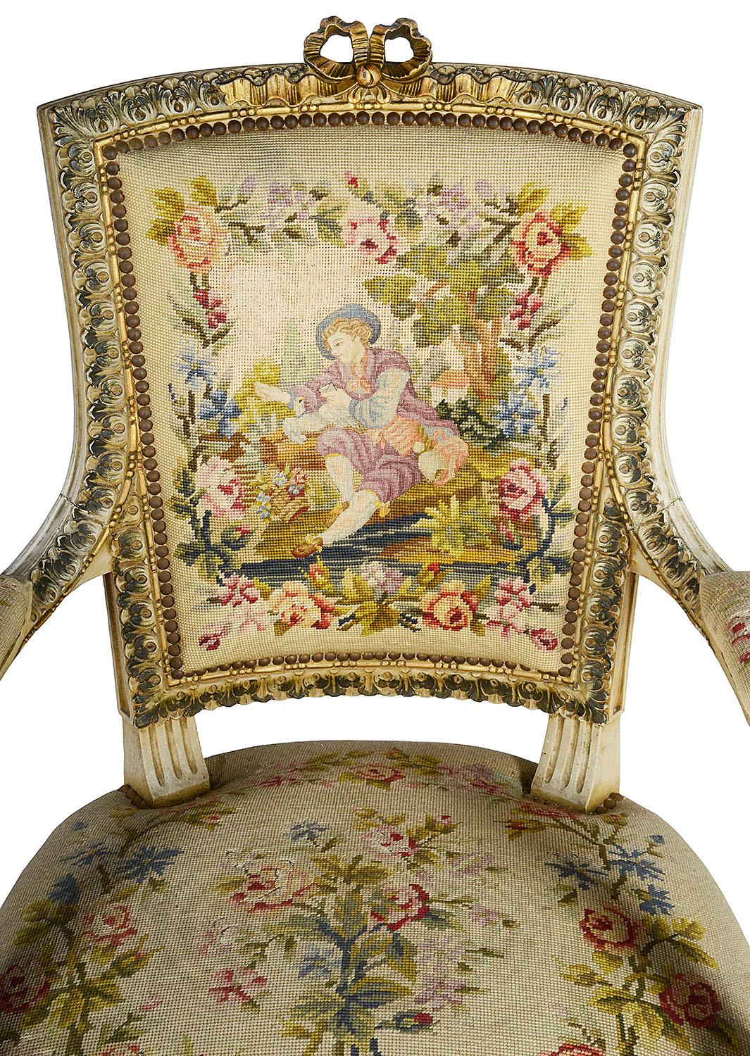 Louis XVI Pair of French 19th Century Armchairs