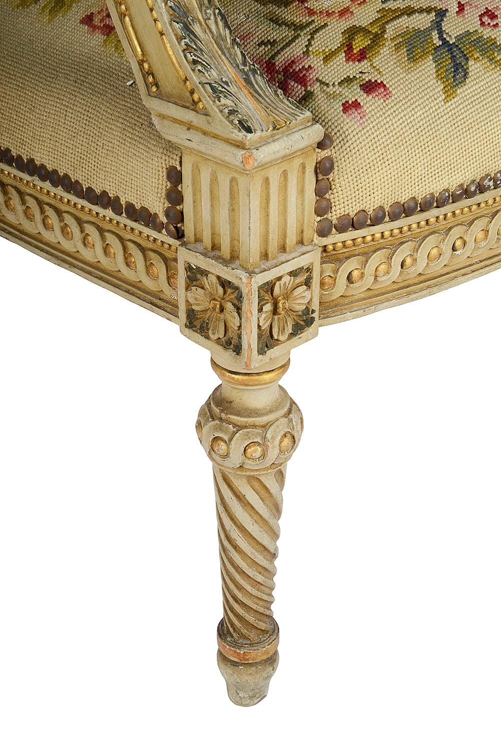 Giltwood Pair of French 19th Century Armchairs