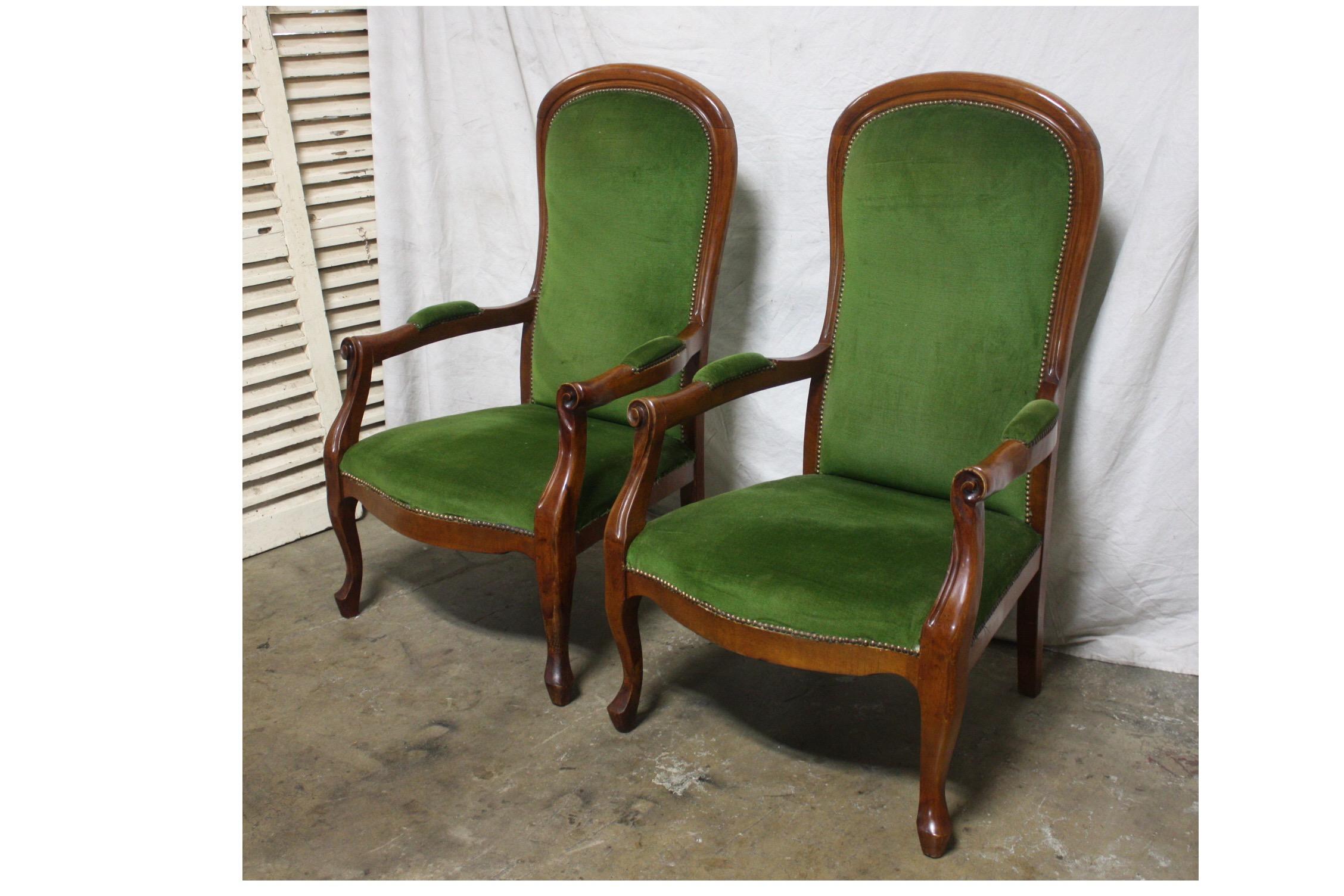 Pair of French 19th century armchairs.