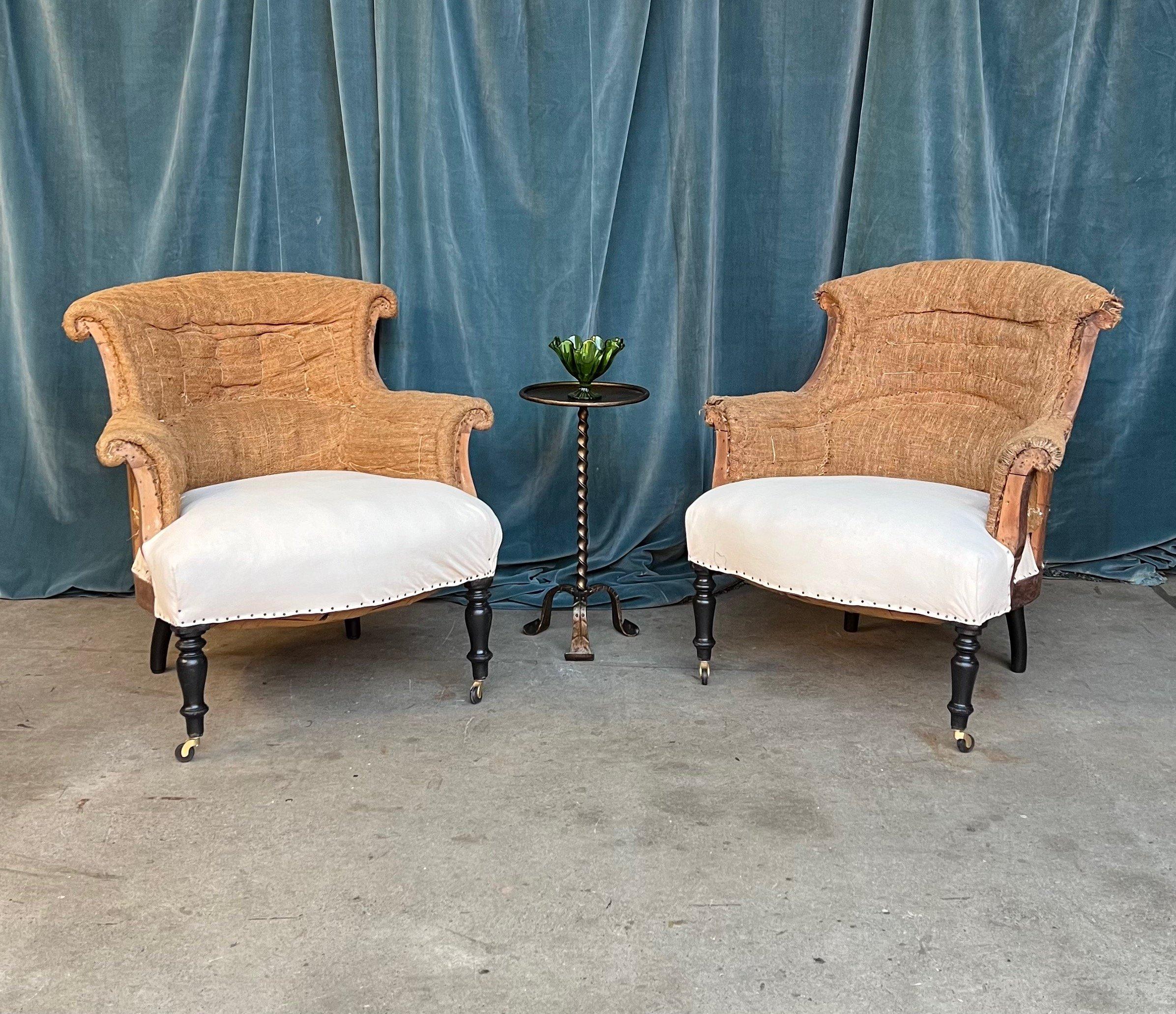 Napoleon III Pair of French 19th Century Armchairs For Sale