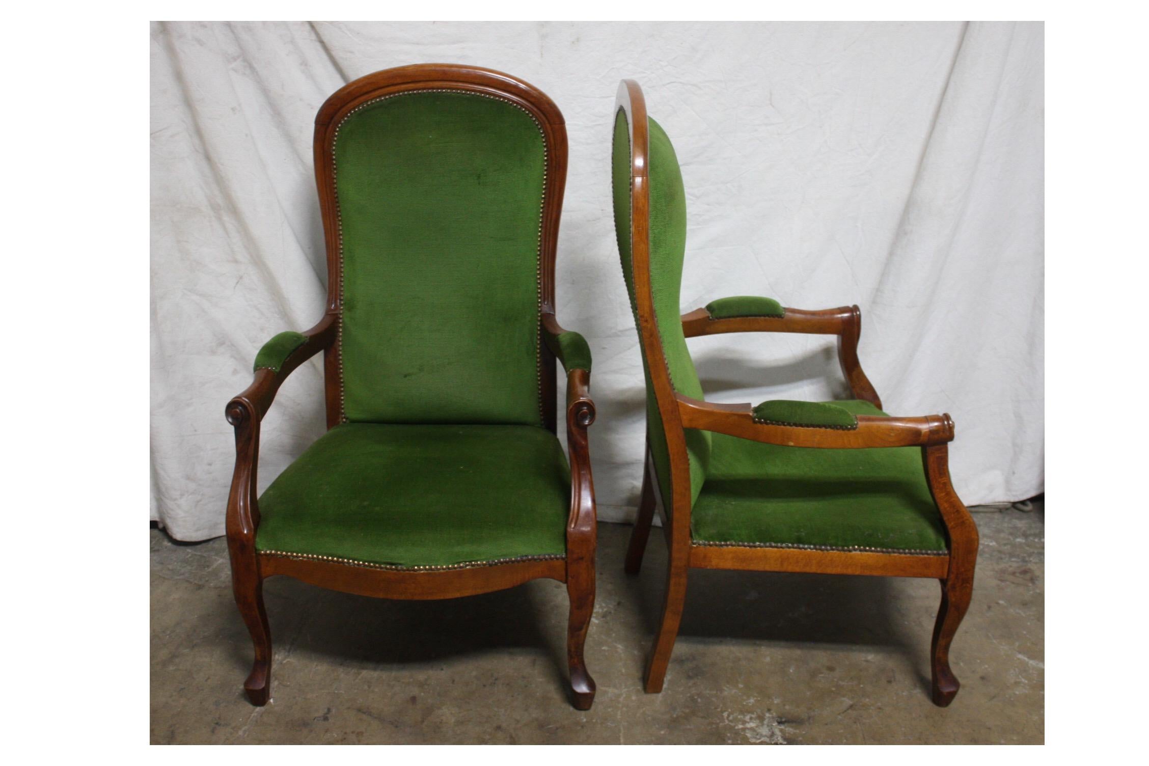 Pair of French 19th Century Armchairs In Good Condition In Stockbridge, GA