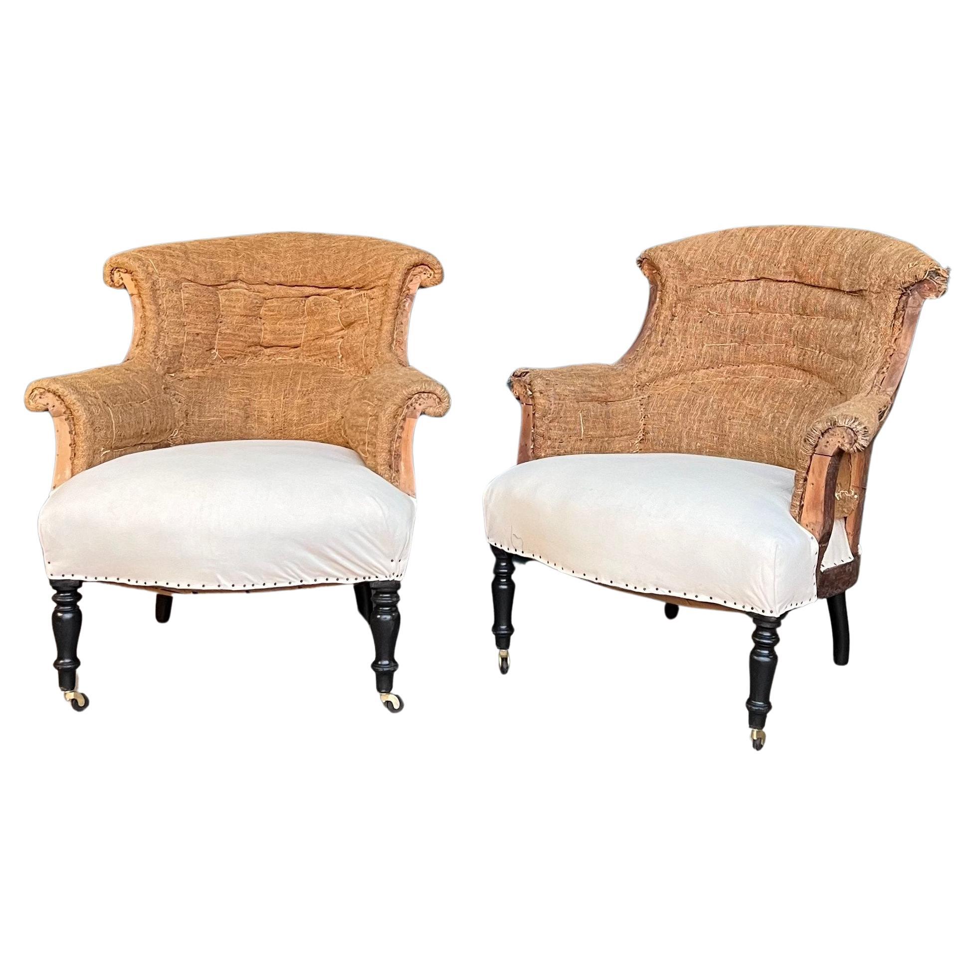 Paar französische Sessel aus dem 19. Jahrhundert im Angebot