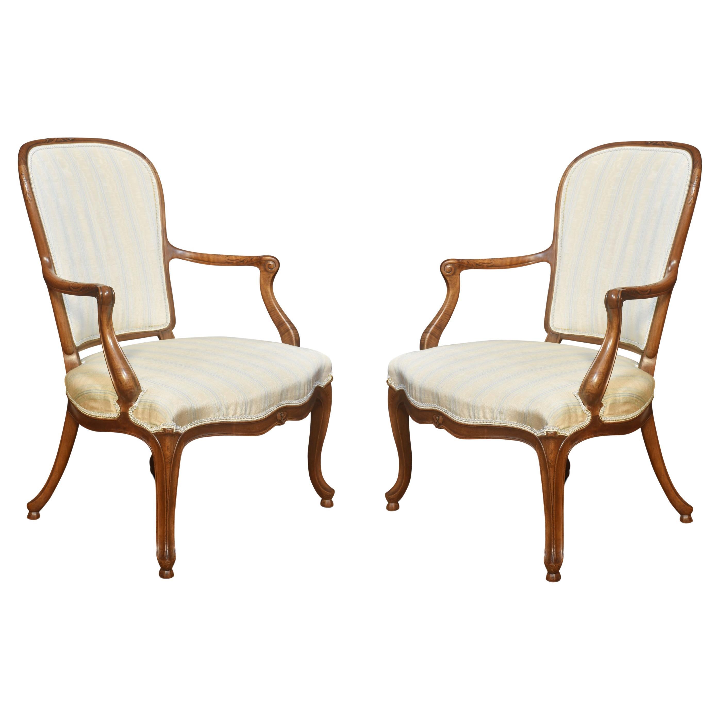 Pair of 19th Century French Painted Armchairs For Sale at 1stDibs