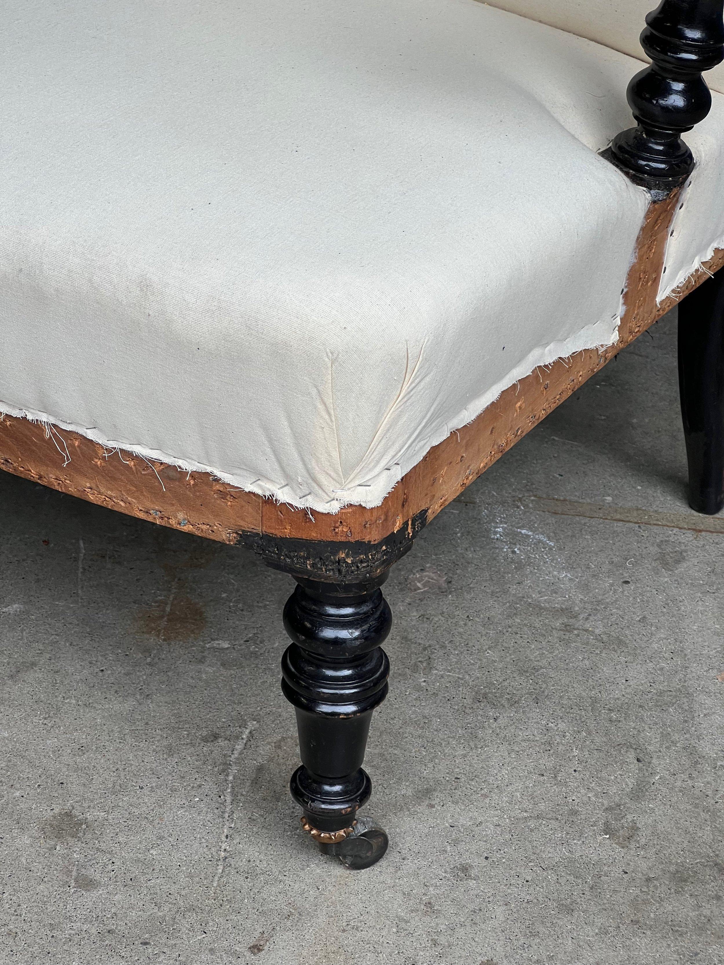 Pair of French 19th Century Armchairs with Ebonized Arms For Sale 5