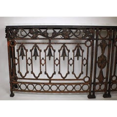 Pair of French 19th Century Baroque Serpentine Wrought Iron Wall Console Tables