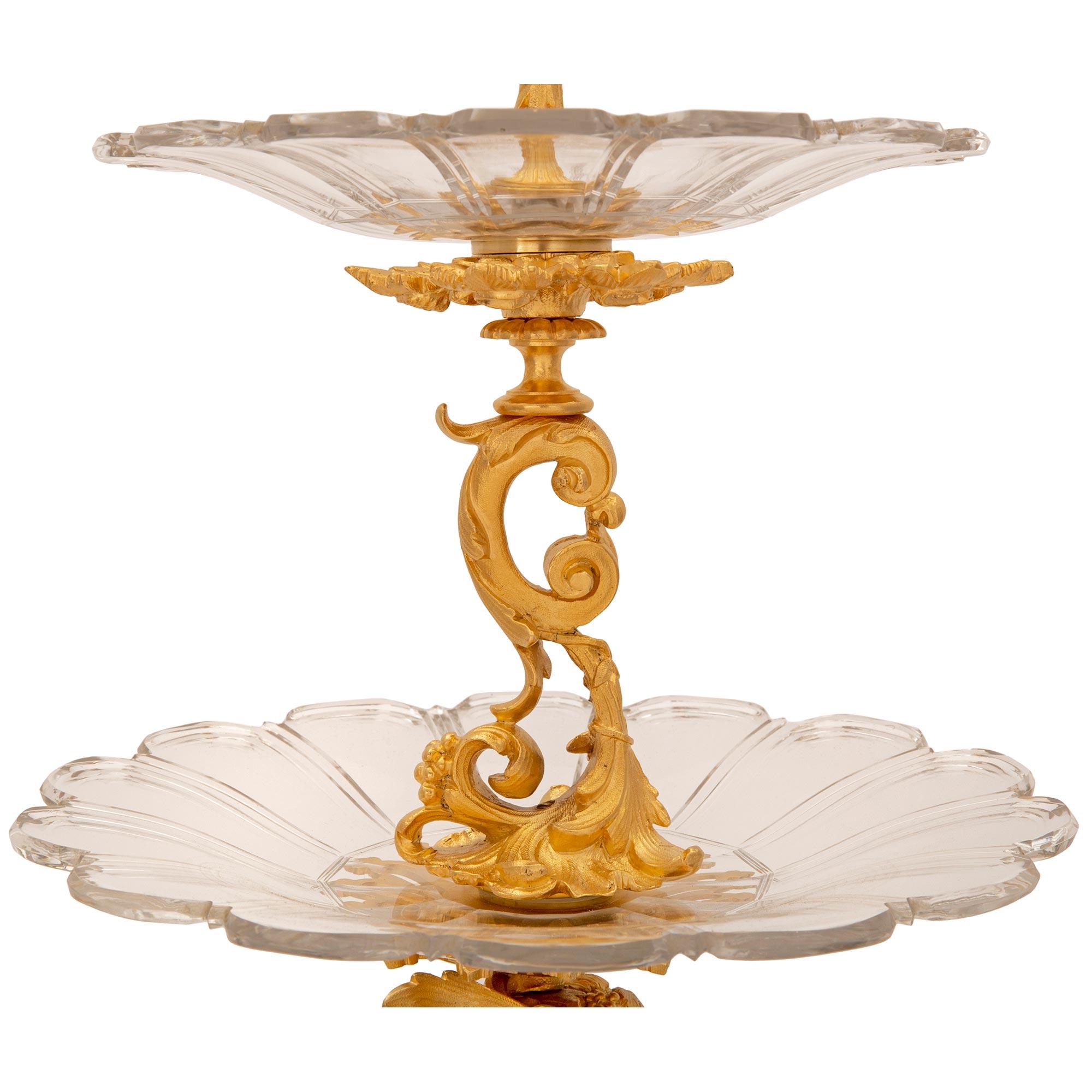 Pair of French 19th Century Belle Époque Period Baccarat Crystal Centerpieces For Sale 3