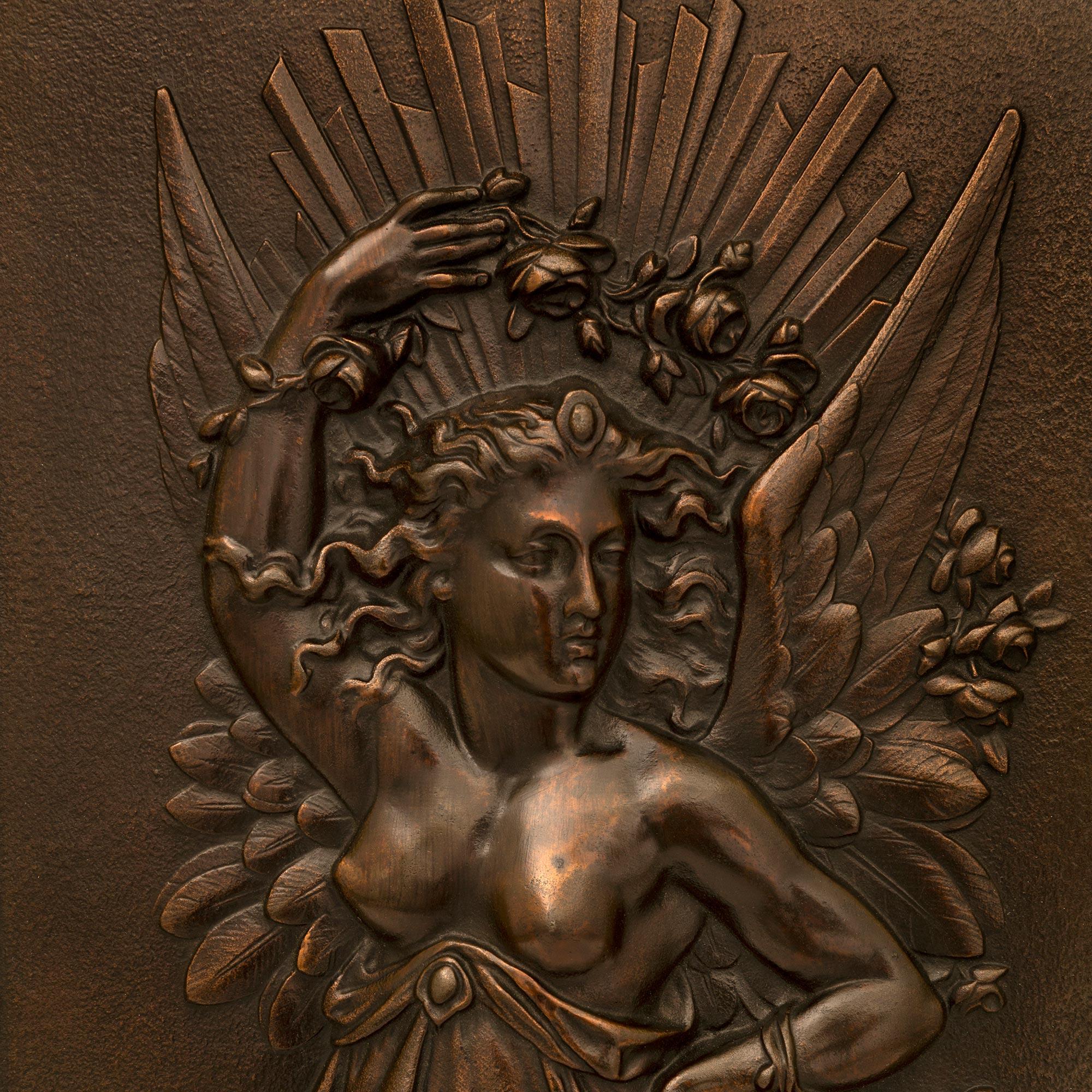 Paar Französisch 19. Jahrhundert Belle Epoque Periode Bronze & Giltwood Wandtafeln (Patiniert) im Angebot