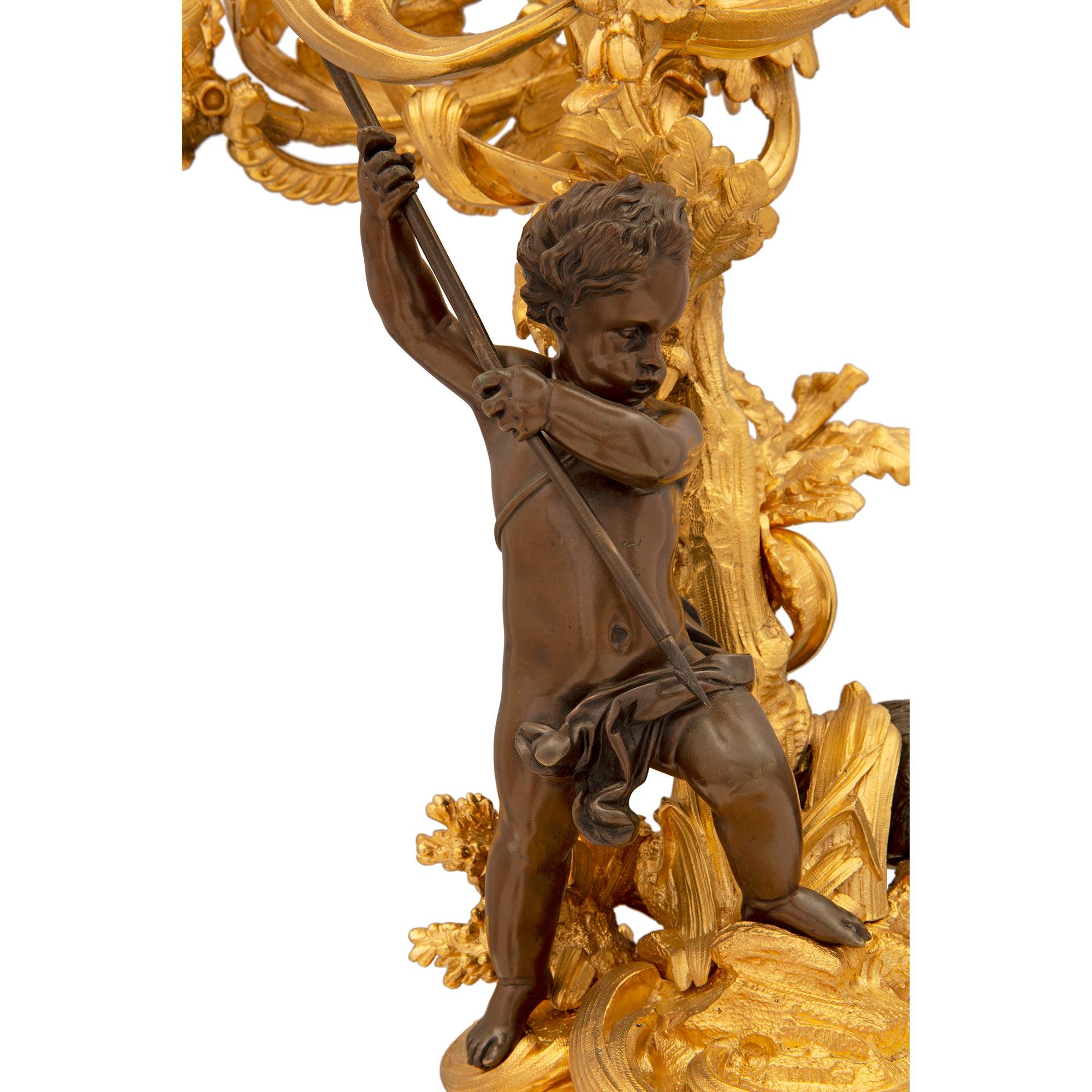Pareja de lámparas candelabro francesas de la Belle Époque del siglo XIX en Bueno estado para la venta en West Palm Beach, FL