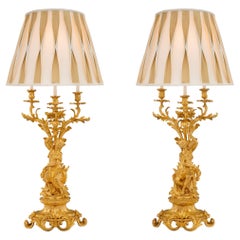 Pair of French 19th Century Belle Époque Period Lamps, Signed Picard
