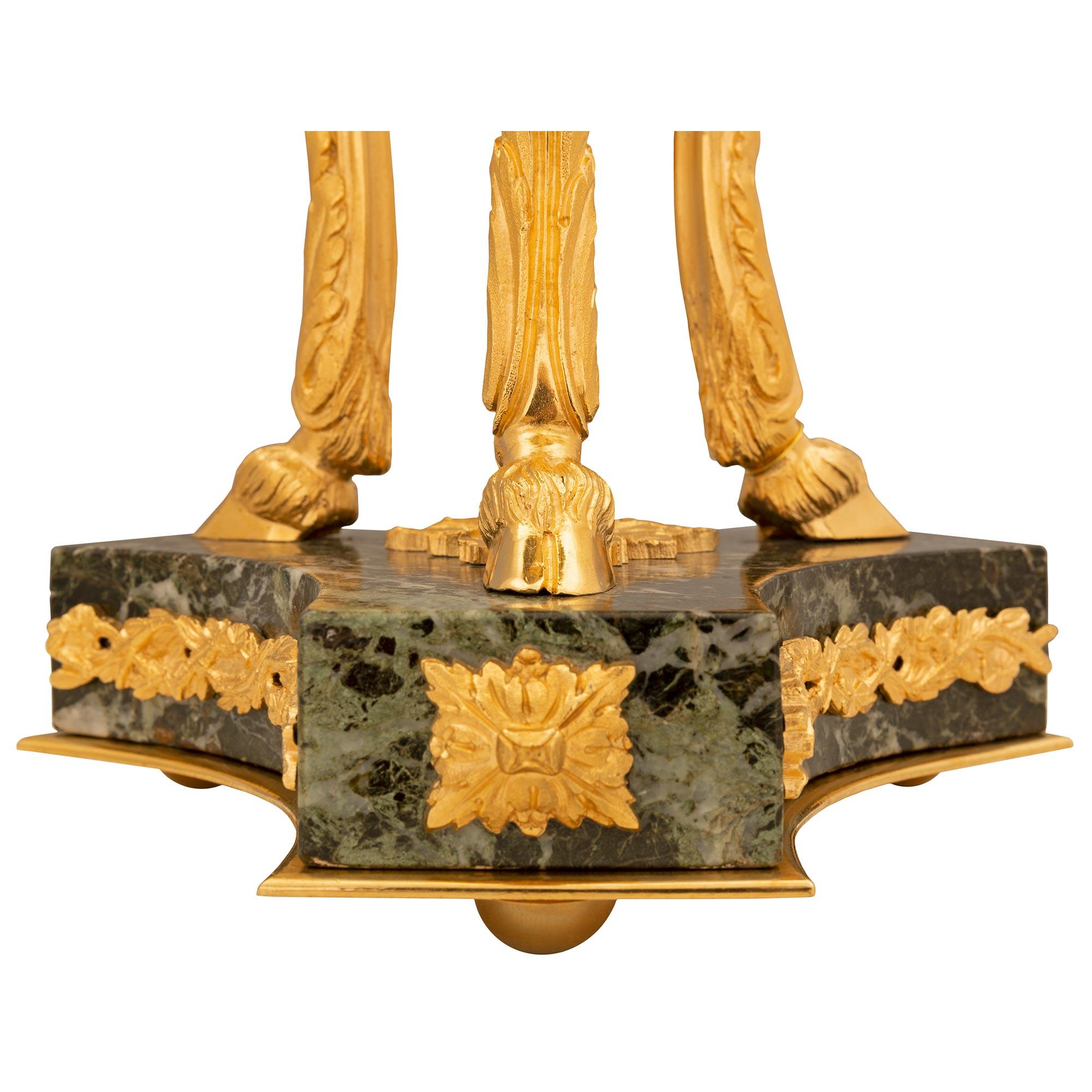 Pair of French 19th Century Belle Époque Period Marble and Ormolu Lamps For Sale 4
