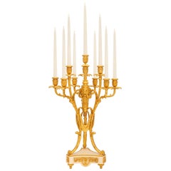 Coppia di candelabri francesi del XIX secolo del periodo Belle Époque in marmo e ormolu
