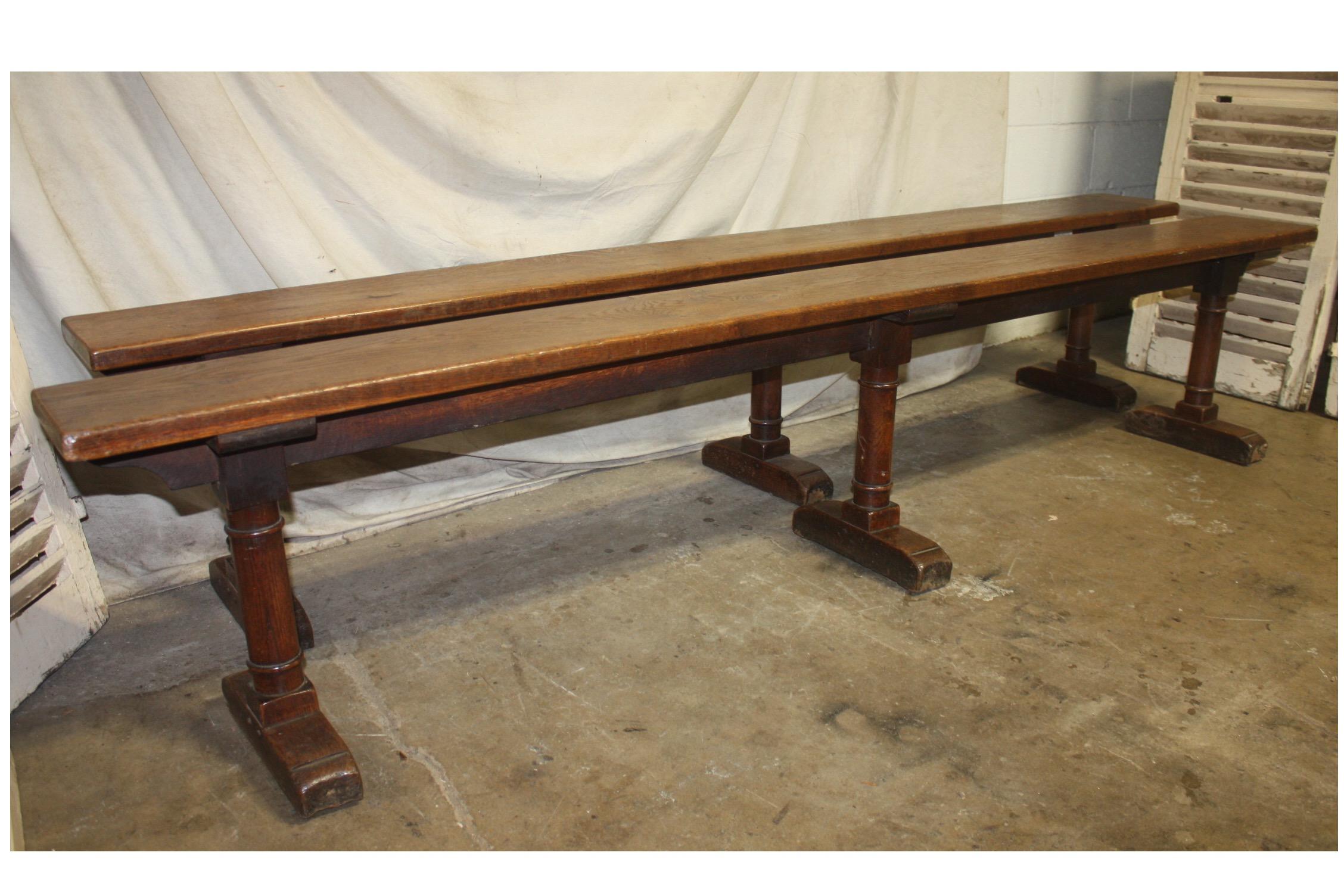 Pair of French 19th Century Benches In Good Condition In Stockbridge, GA