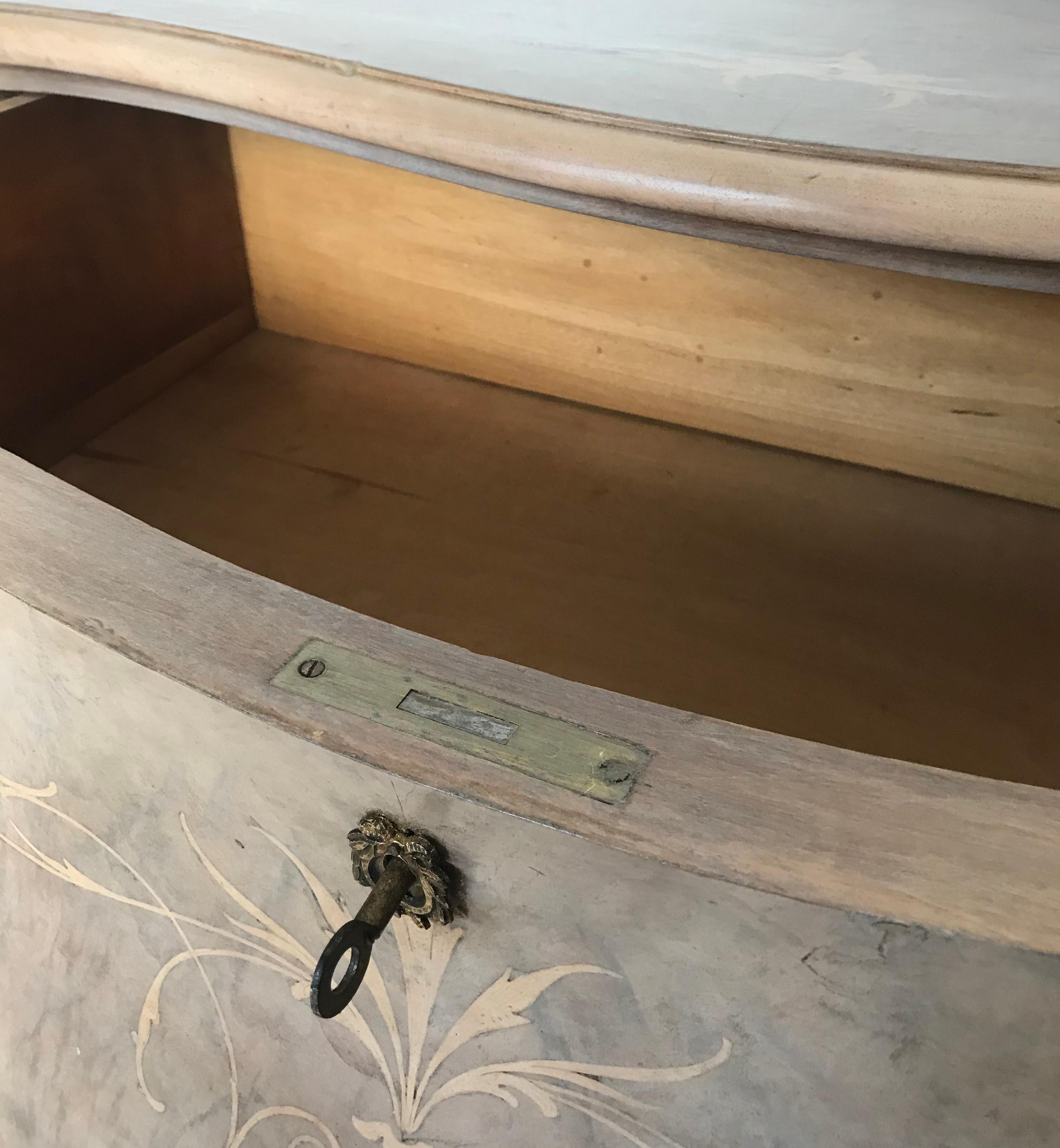 Pair of French 19th Century Bleached Walnut Bombe Commodes 2