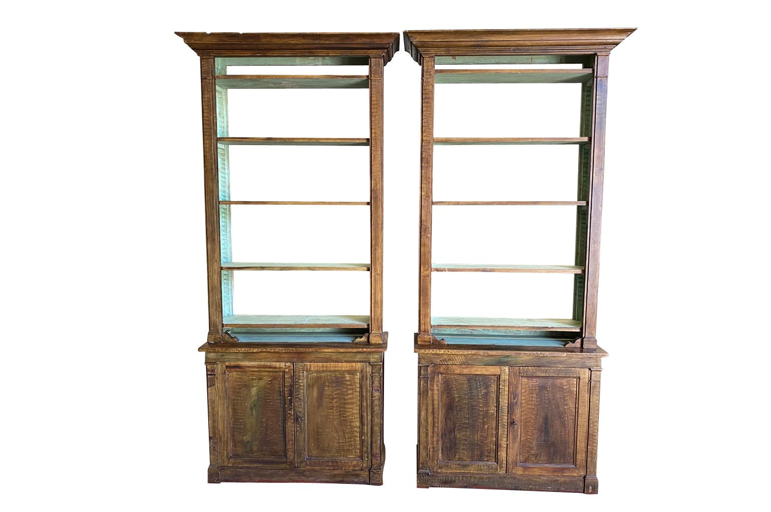 Hand-Painted Pair of French 19th Century Bookcases