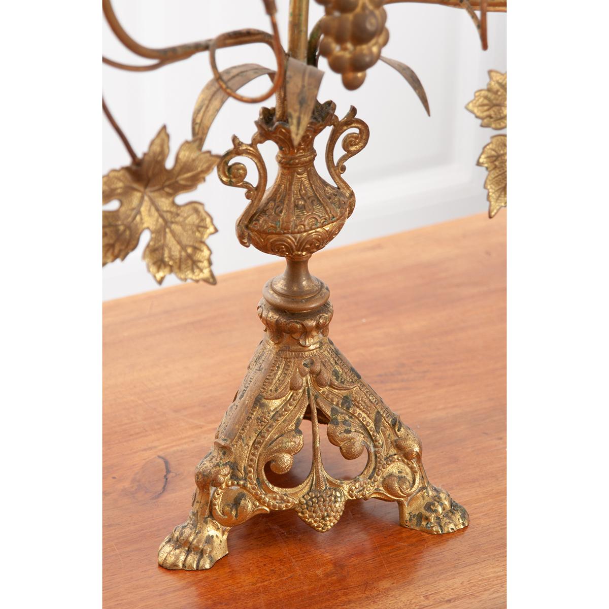 Other Pair of French 19th Century Brass Altar Candelabra