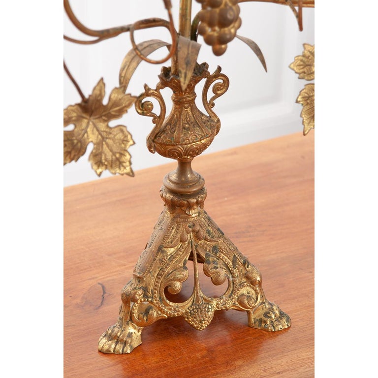 Other Pair of French 19th Century Brass Altar Candelabra For Sale