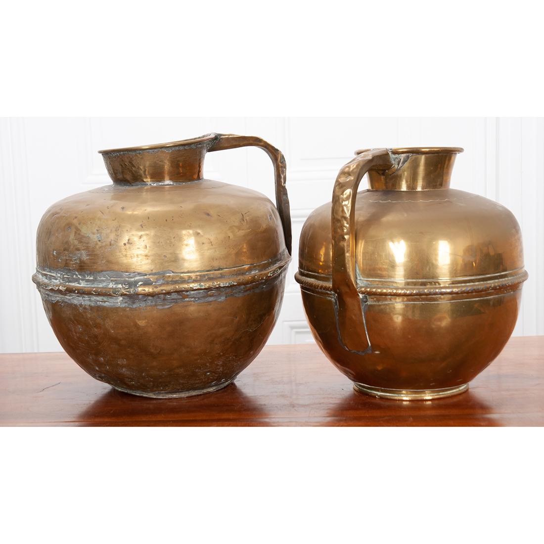 Other Pair of French 19th Century Brass Milk Jugs