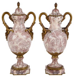 Pair of French 19th Century Breccia Marble Vases