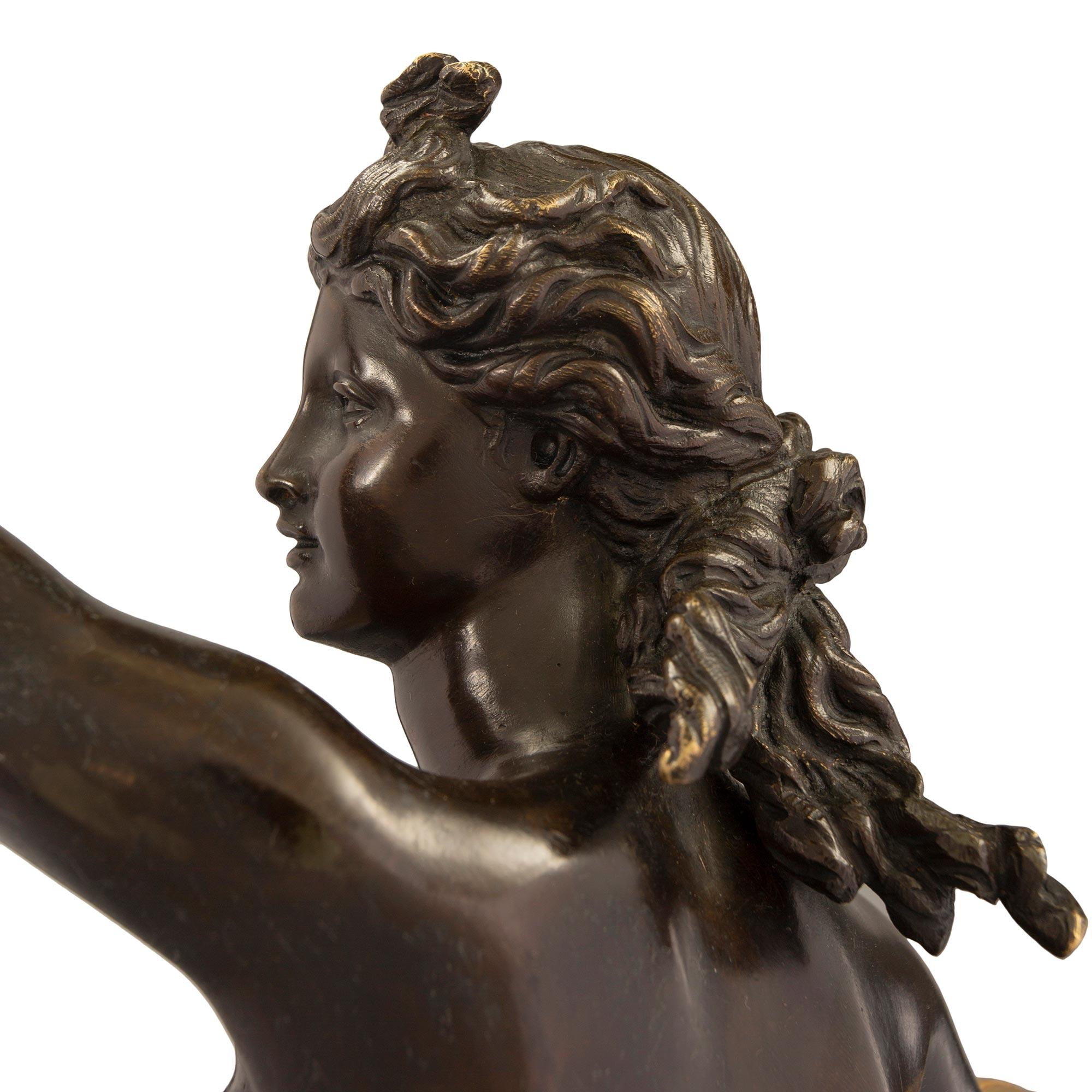 Paire de statues françaises en bronze du 19ème siècle représentant Mercure et Fortuna en vente 1