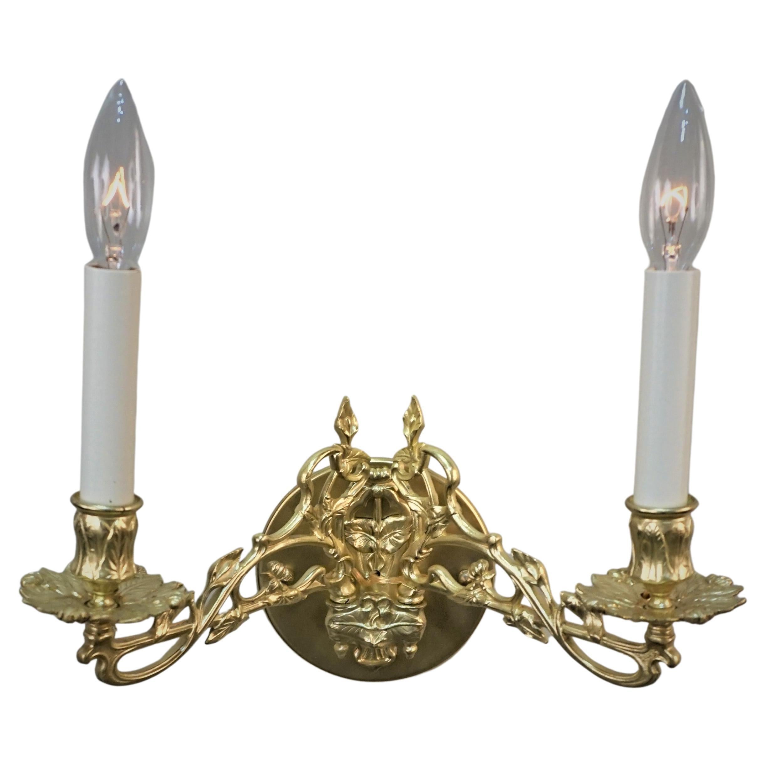 Pair of French 19th Century Bronze Wall Sconces