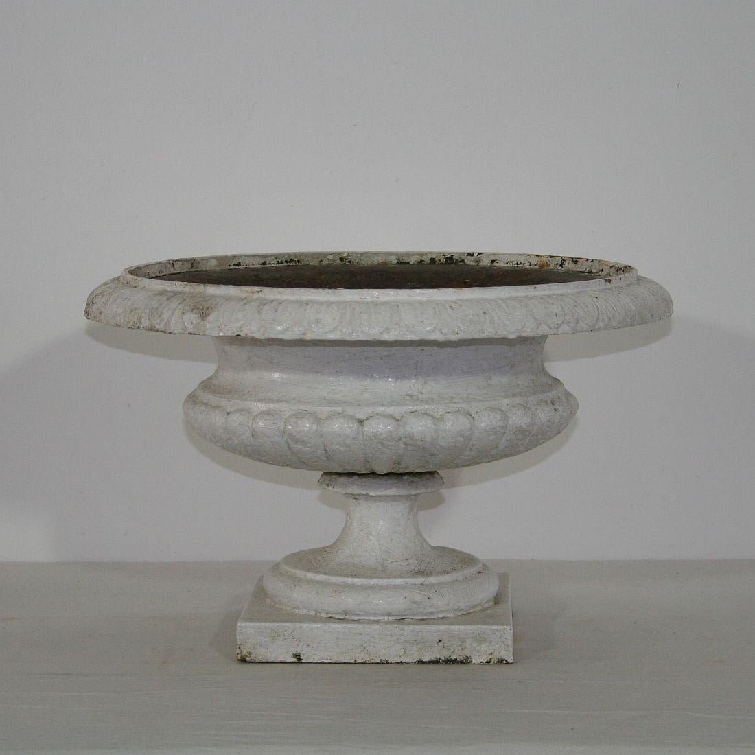 Belle Époque Pair of French 19th Century Cast Iron Garden Urns or Vases