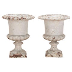 Antique Pair of French 19th Century Cast Iron Urns