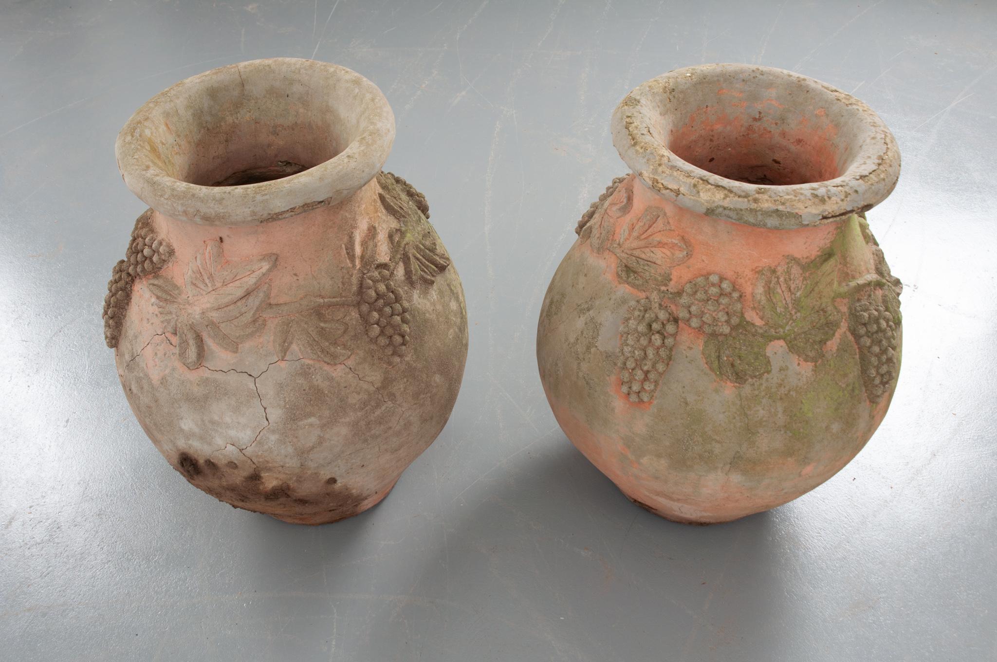 Pair of French 19th Century Cast Stone Pots 6
