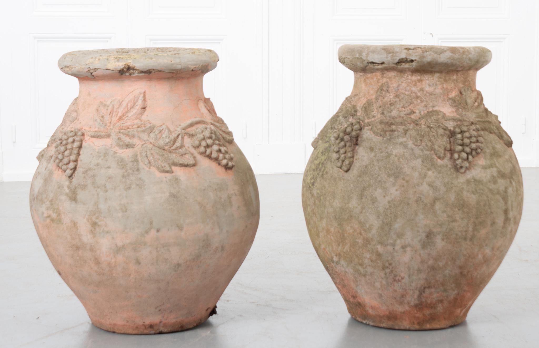 Pair of French 19th Century Cast Stone Pots In Good Condition In Baton Rouge, LA