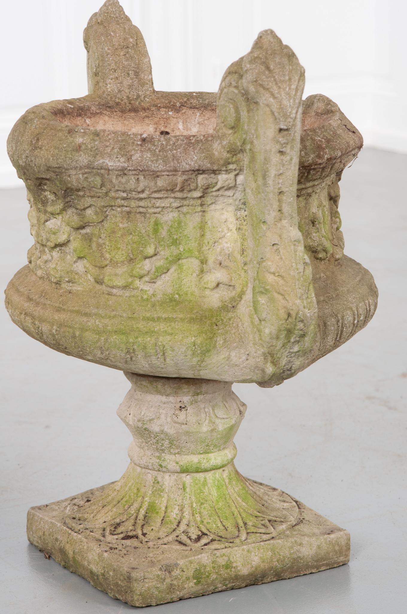 Pair of French 19th Century Cast Stone Pots 5