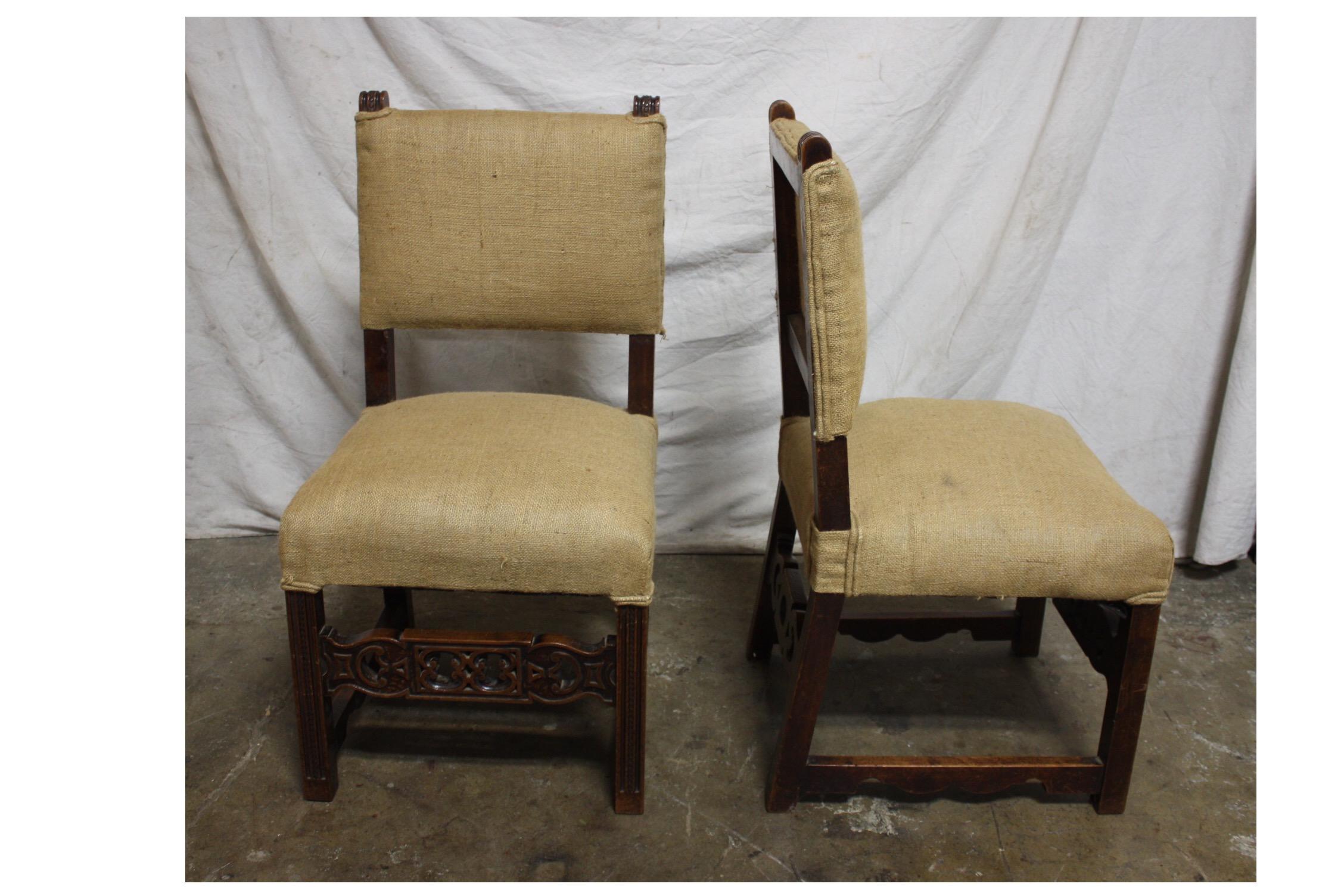 Walnut Pair of French 19th Century Chairs For Sale