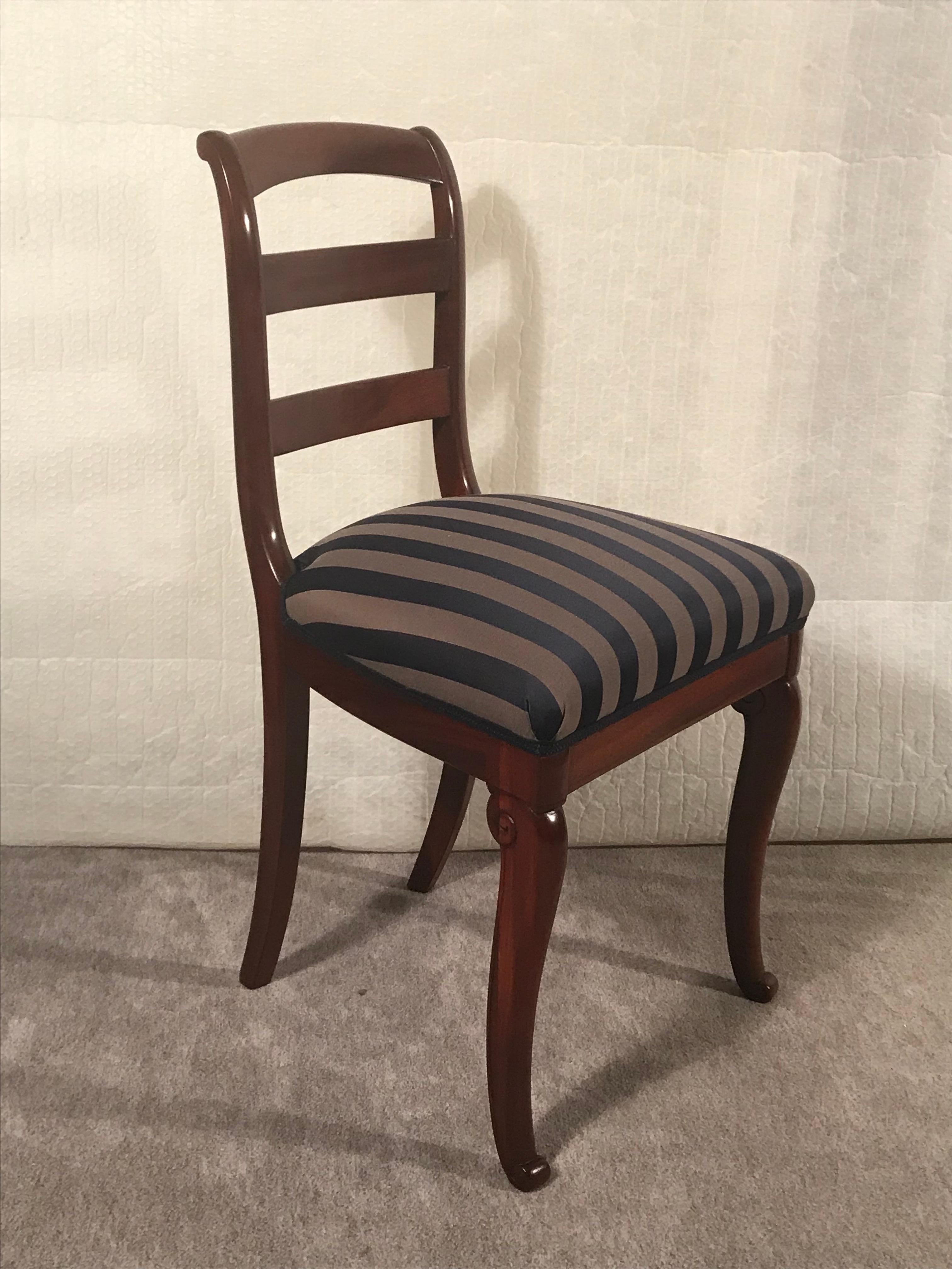 Restauration Pair of French 19th Century Chairs, Mahogany