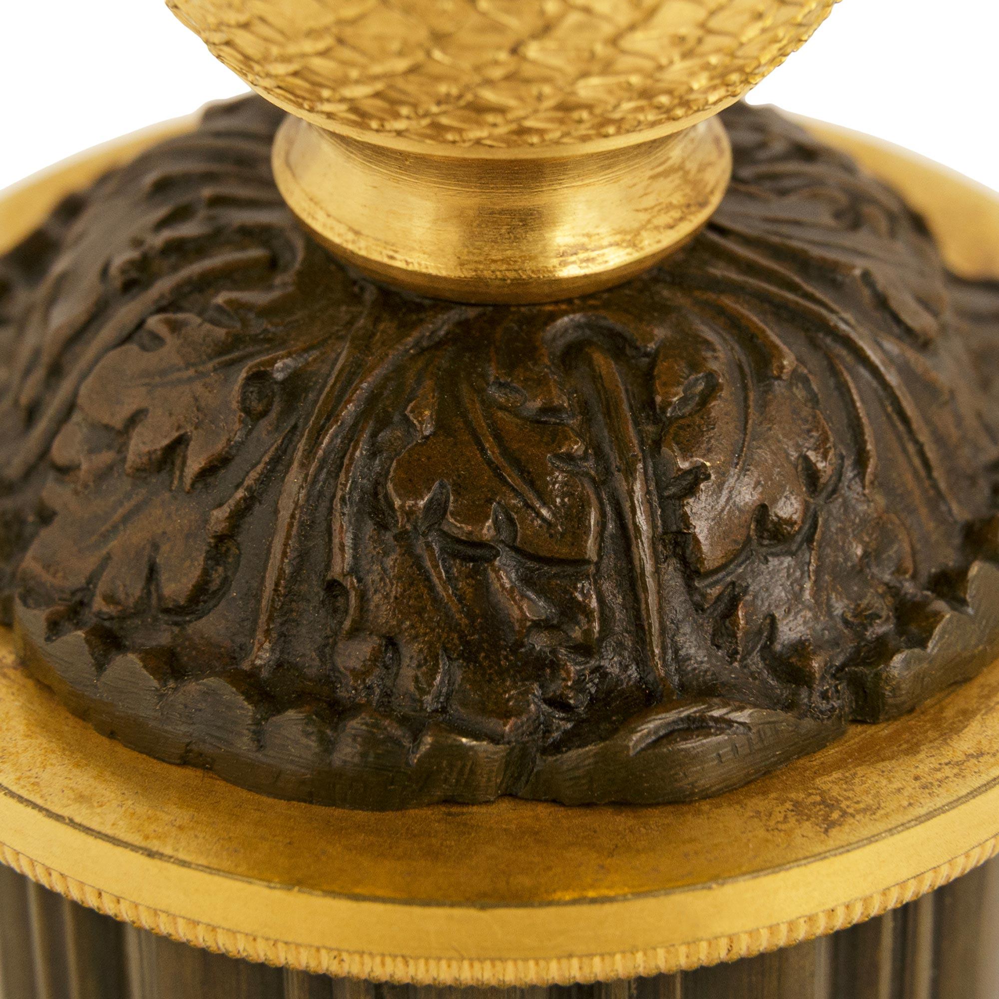 pair of French 19th century Charles X Period patinated Bronze and Ormolu tazzas For Sale 2