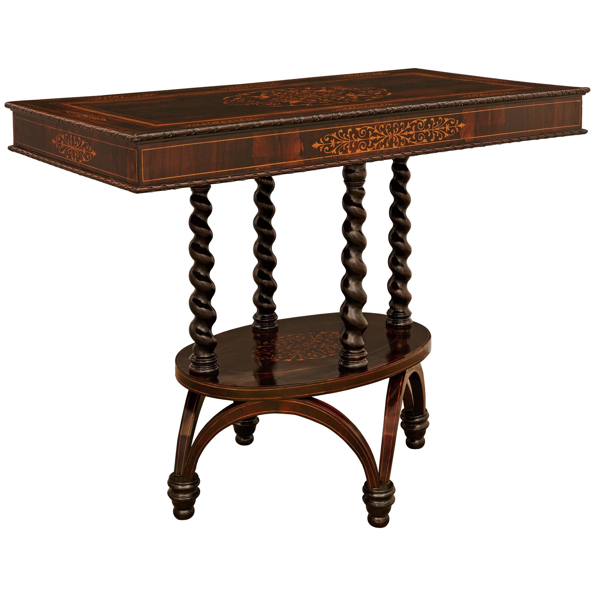 Pareja de mesas francesas de palisandro y madera de frutal del siglo XIX, época Charles X Carlos X en venta