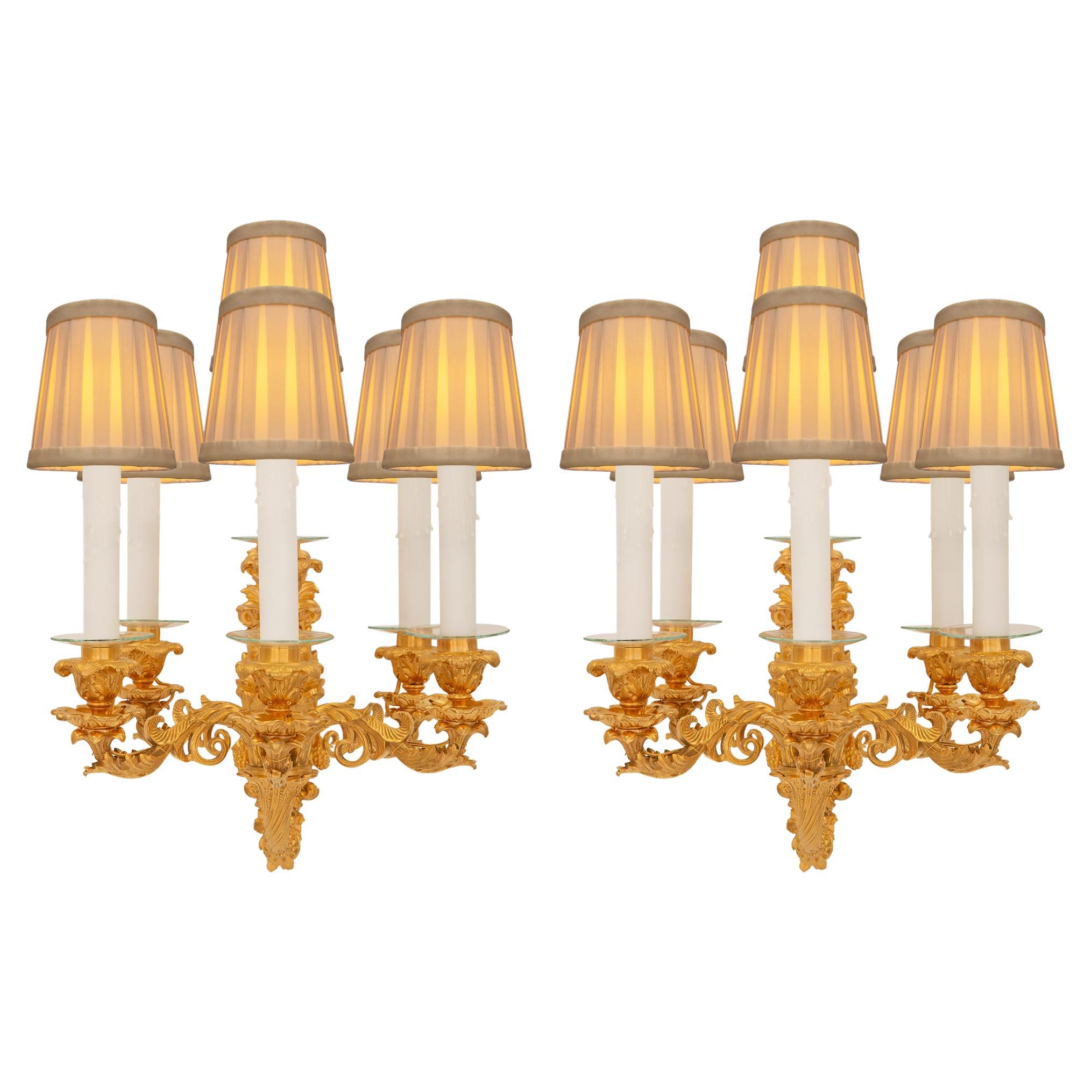 Pair of French 19th Century Charles X St. Ormolu Sconces