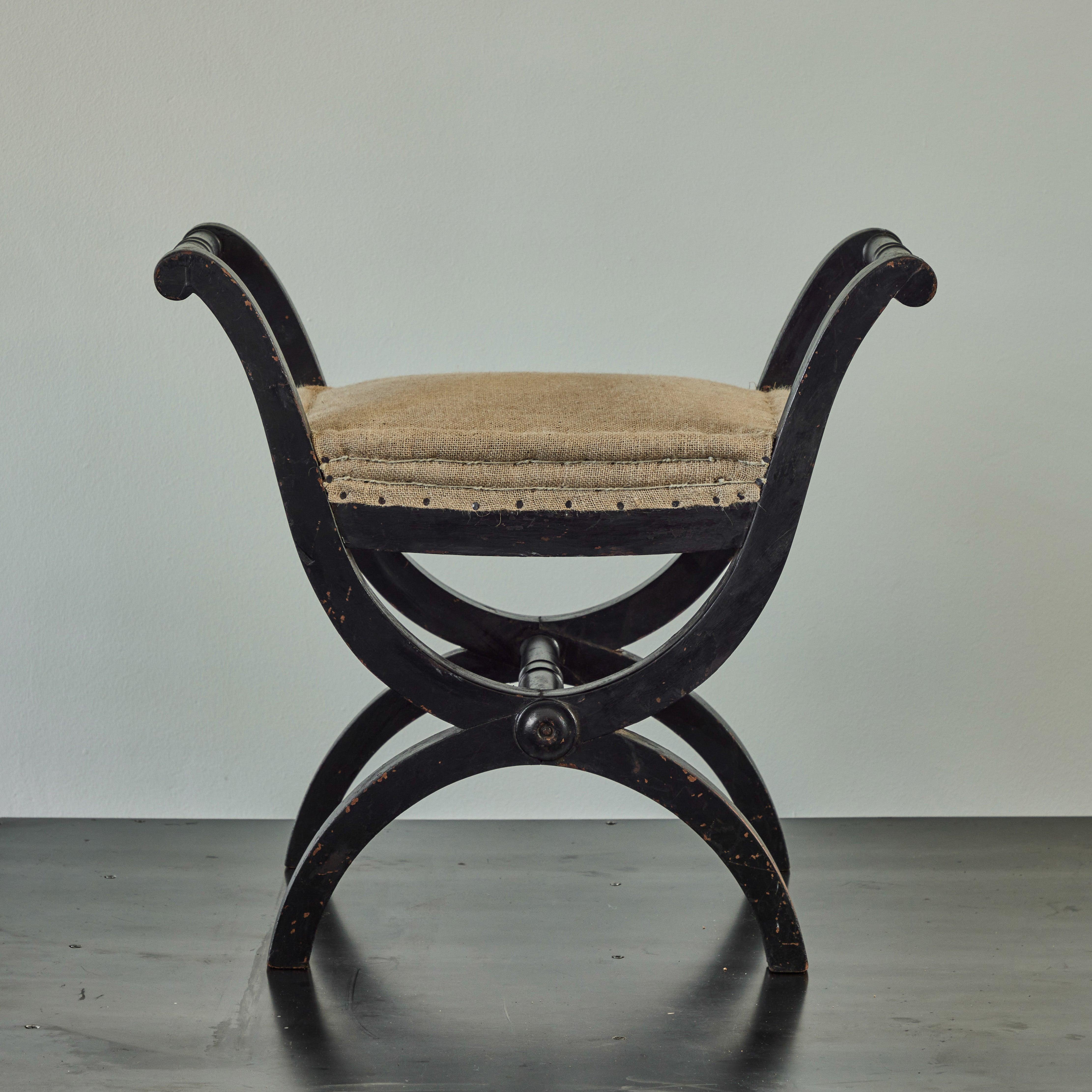 Pair of French 19th Century Curule Benches or Stools 1