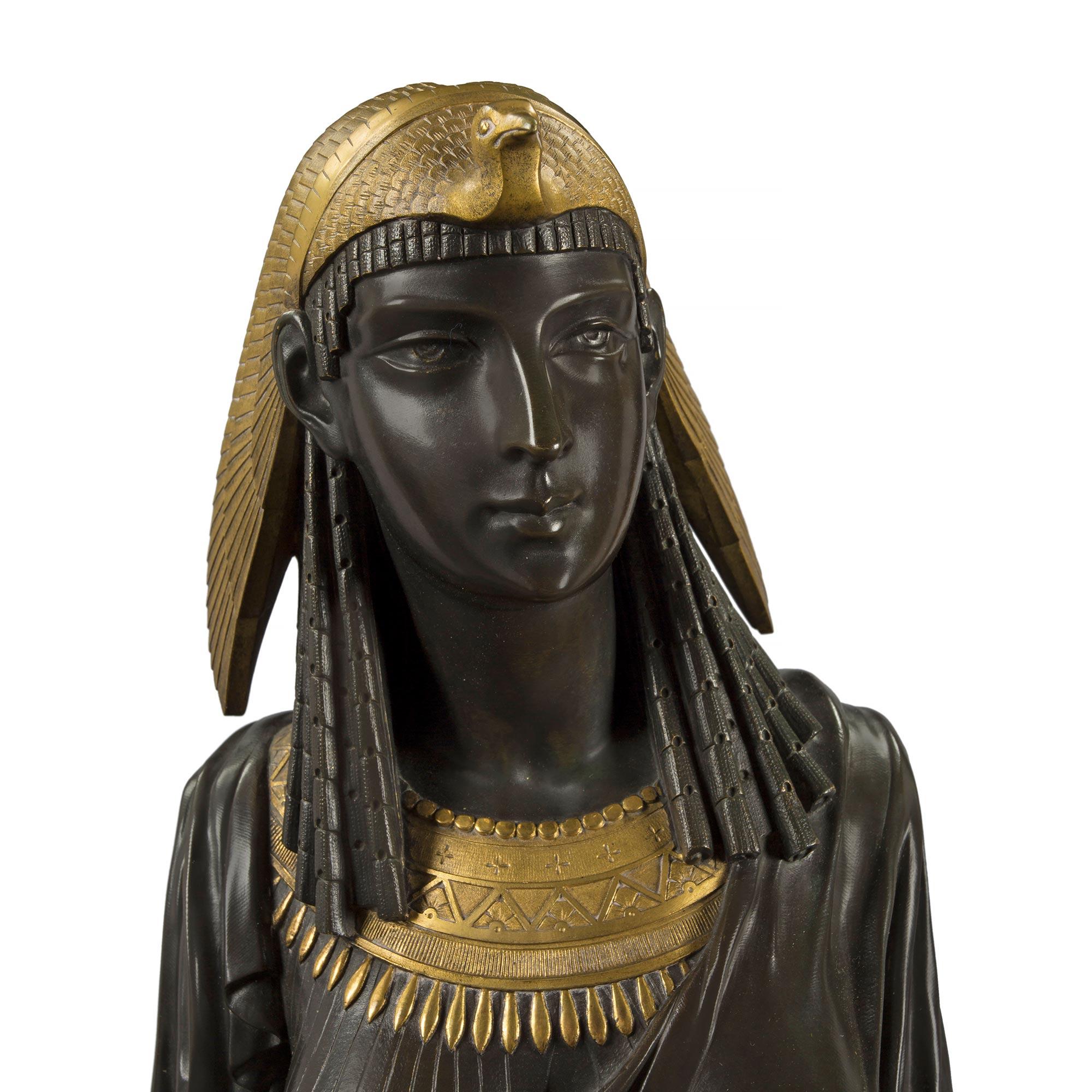 Paar französische Büsten von Ramses und der Isis der ägyptischen Renaissance aus dem 19. Jahrhundert (Französisch) im Angebot