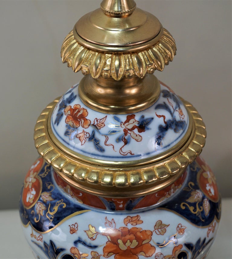 Pair of French 19th Century Electrified Porcelain Oil Lamp at 1stDibs