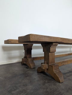 Pair of French 19th Century Elm Primitive Benches