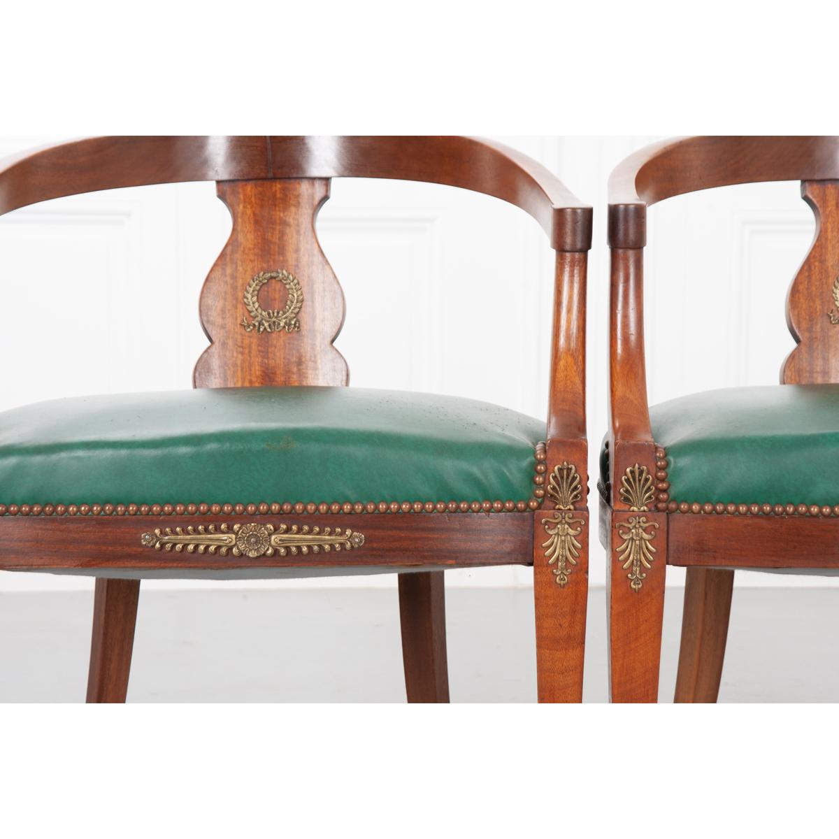 Pair of French 19th Century Empire Chairs In Good Condition In Baton Rouge, LA