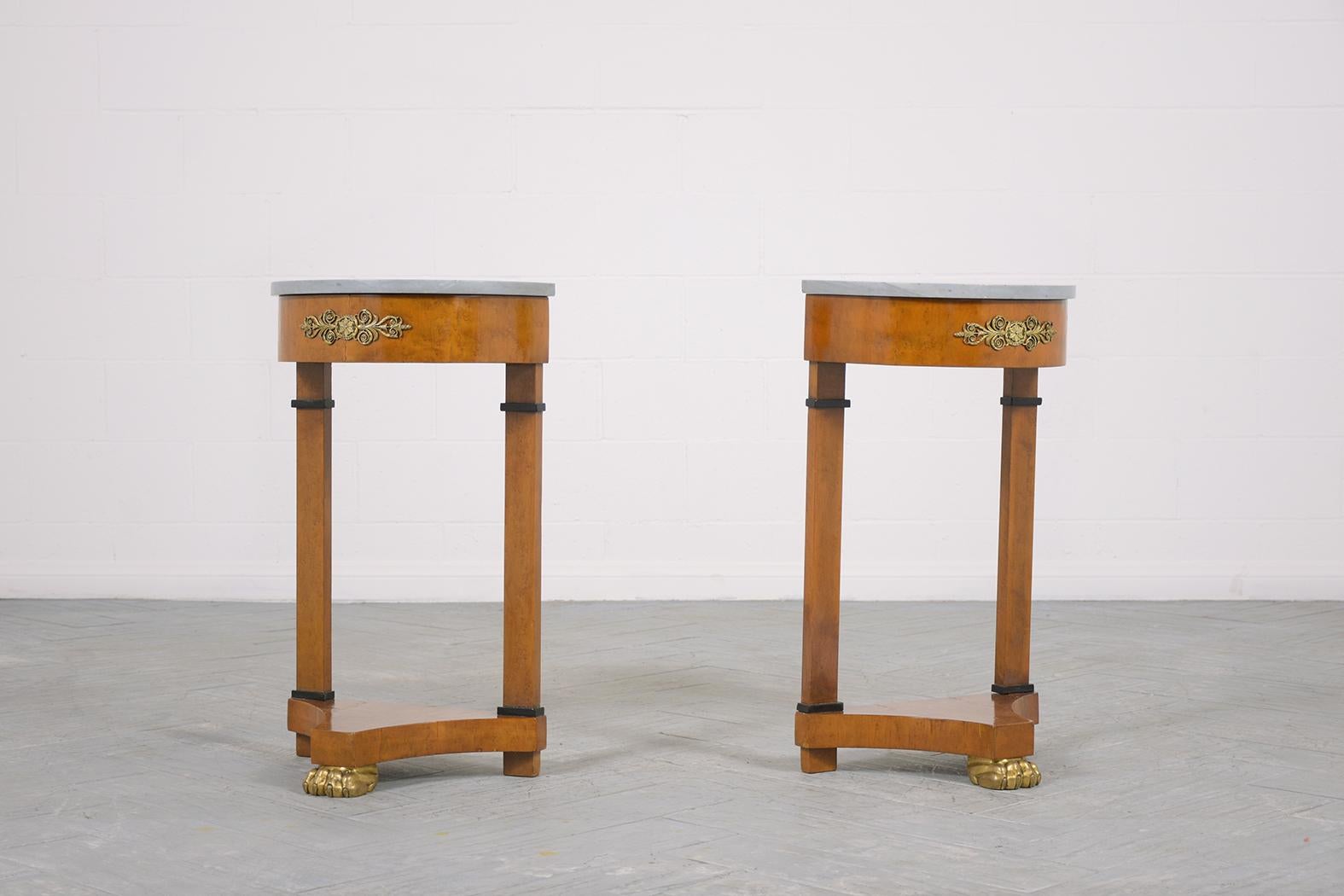 Antique Demilune Side Tables In Good Condition In Los Angeles, CA