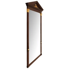 Paire de miroirs Empire du 19ème siècle en acajou et ormolu