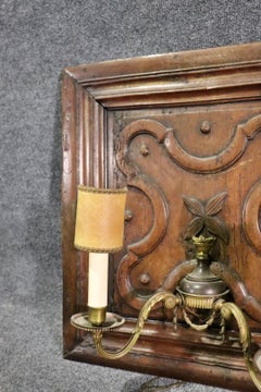 Pair of French 19th Century Era Normandy Walnut Panel Sconces