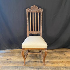 Pair of French 19th Century Exquisitely Carved Oak Side Chairs