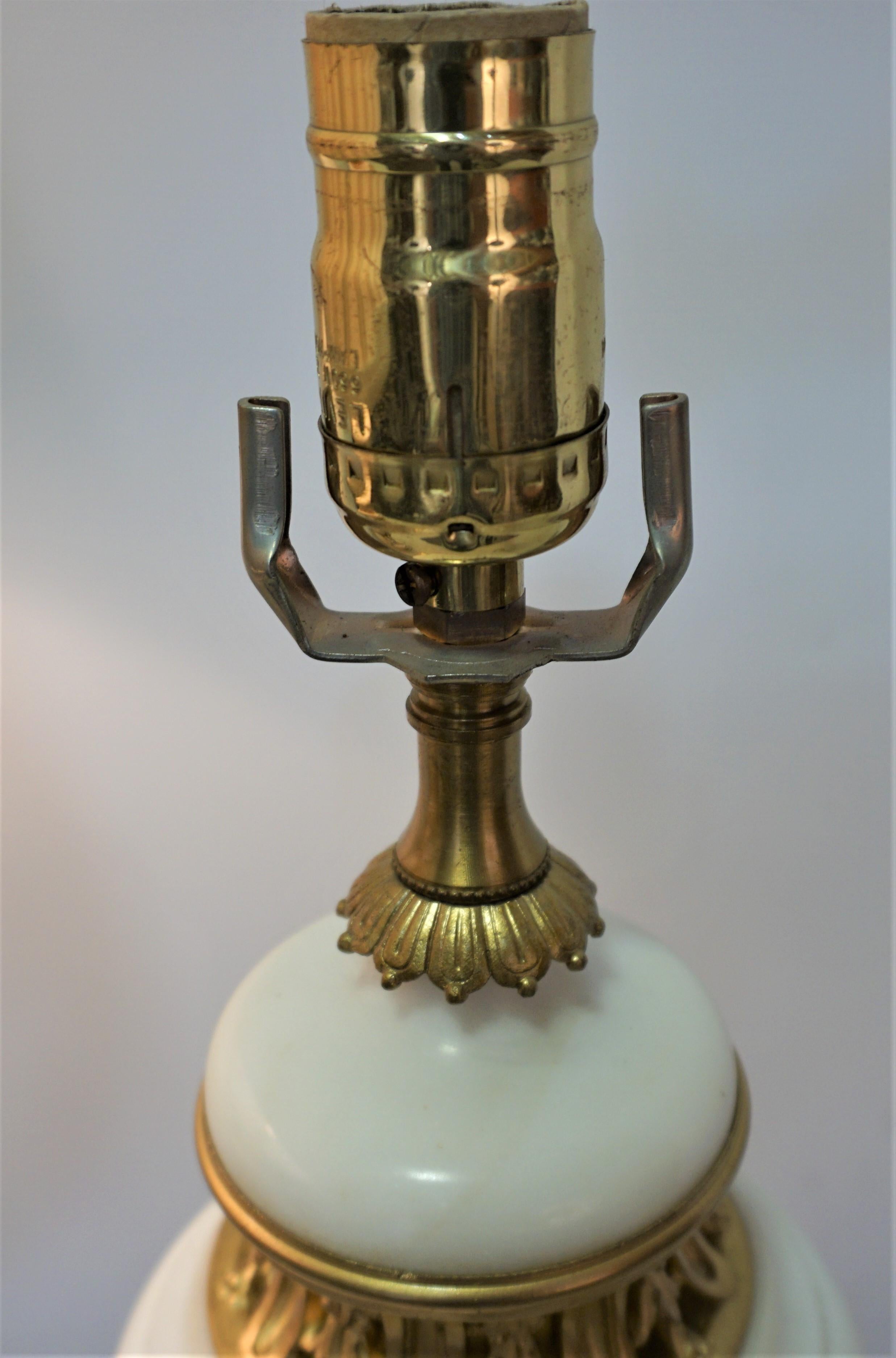 Pair of French, 19th Century Gilt Bronze and Marble Urn Lamps 1