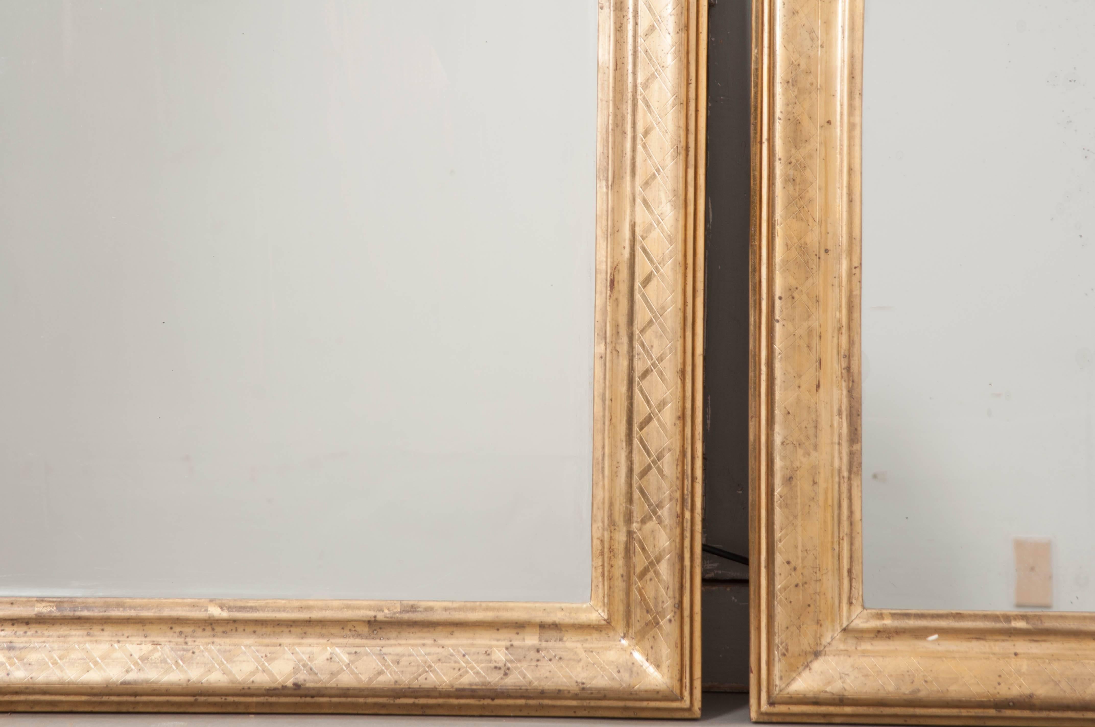 Pair of French 19th Century Gold Gilt Louis Philippe Mirrors 2